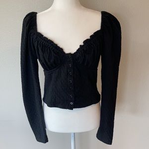 Free People Ladybug Black Lace Top